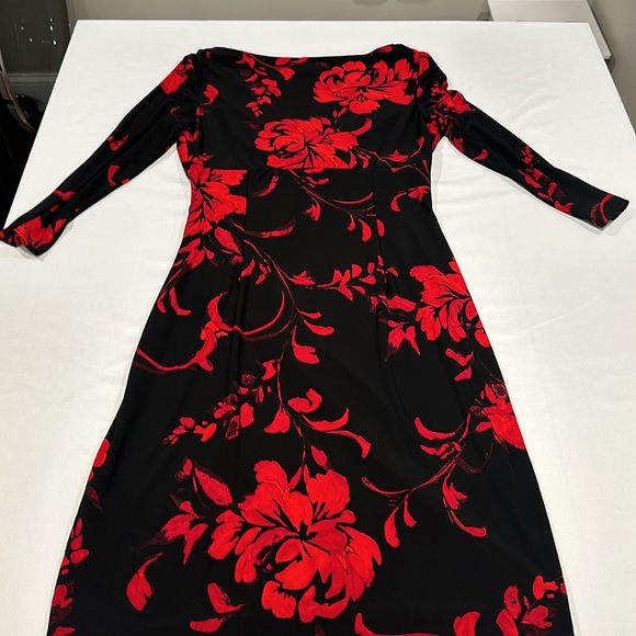 Ralph Lauren Black and Red Floral Dress - Picture 5 of 5